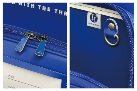 主ダブルファスナーのラウンド型ポケット