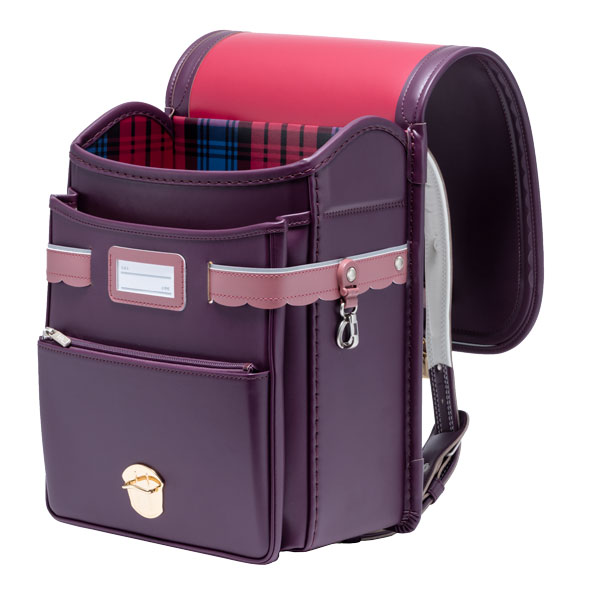 ララちゃん リボン ボルドー かぶせ開き