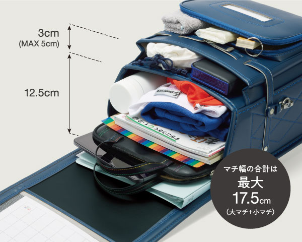 小マチ幅は最大5cmの画像